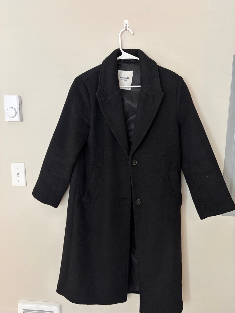 Abercrombie & Fitch Black Wool Pea Coat
